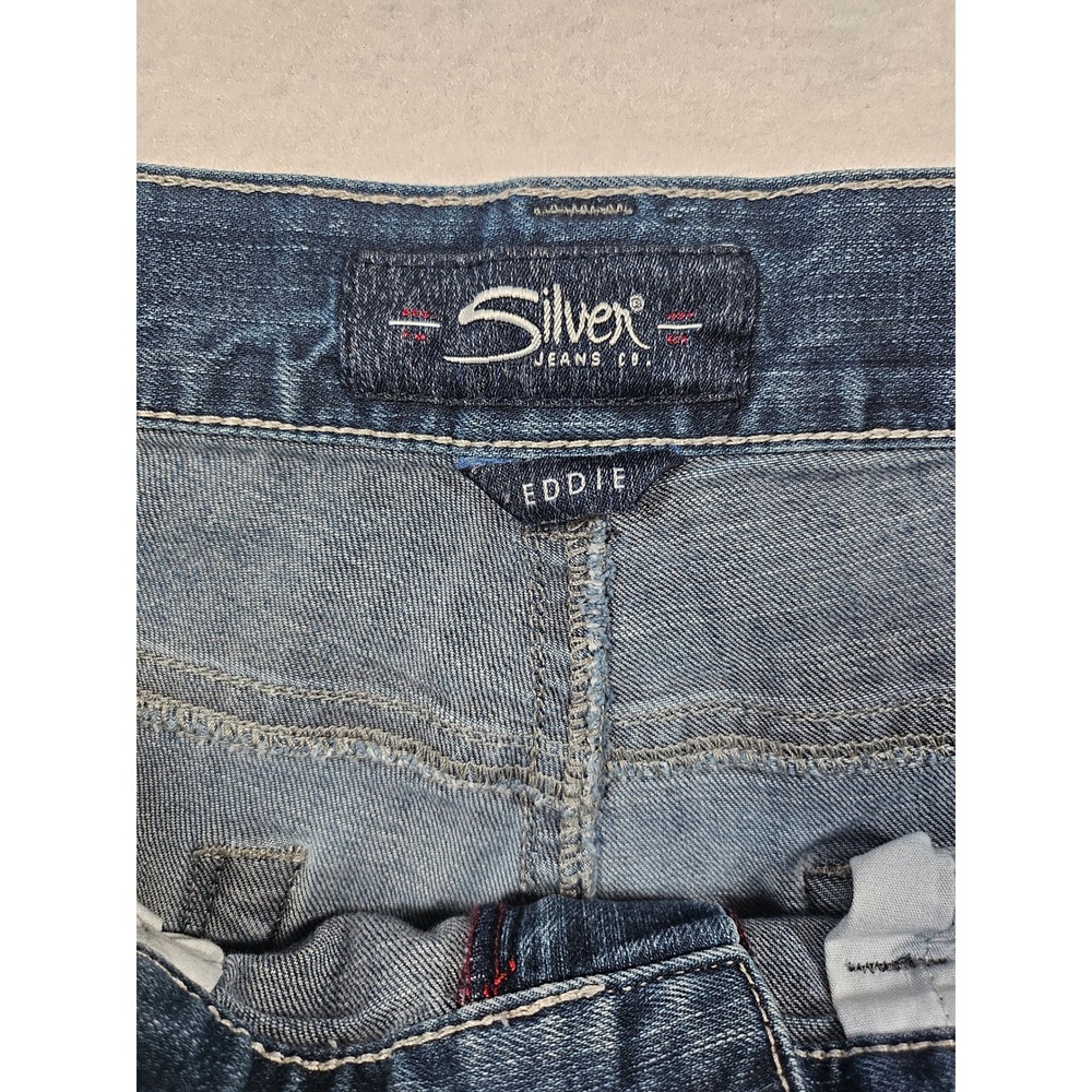 Silver Jeans Co Eddie Relaxed Fit Jeans Mens Size 36 Medium Wash Work Worn - Picture 5 of 16